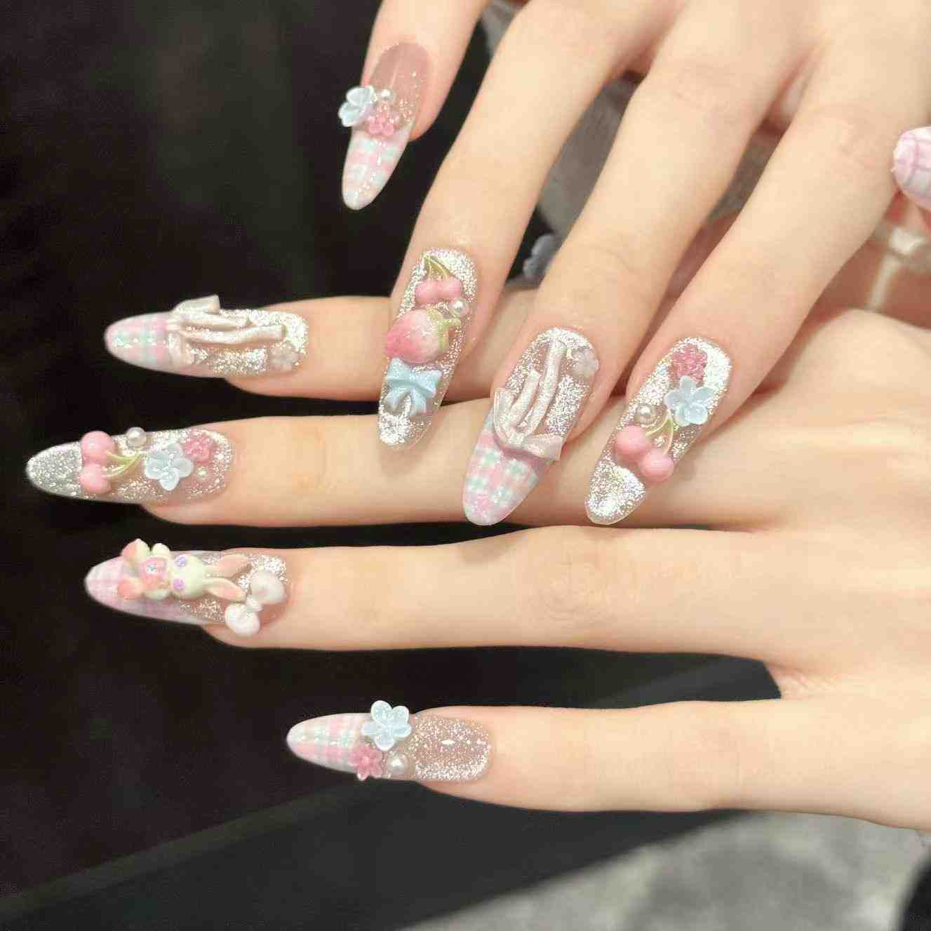 10PCS Oval Handmade Press On N - đánh giá và giá Pressed Flower Art