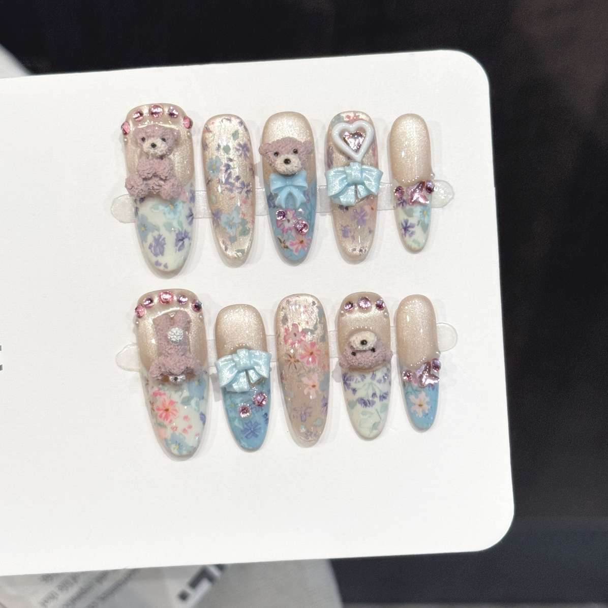 10PCS Oval Handmade Press On N - đánh giá và giá Pressed Flower Art