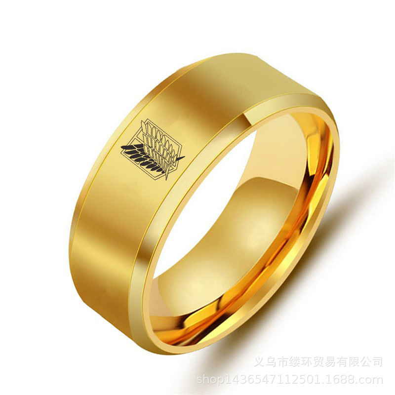 5 Màu Attack On Titan Đen Bạc  - đánh giá và giá Initial Ring Custom