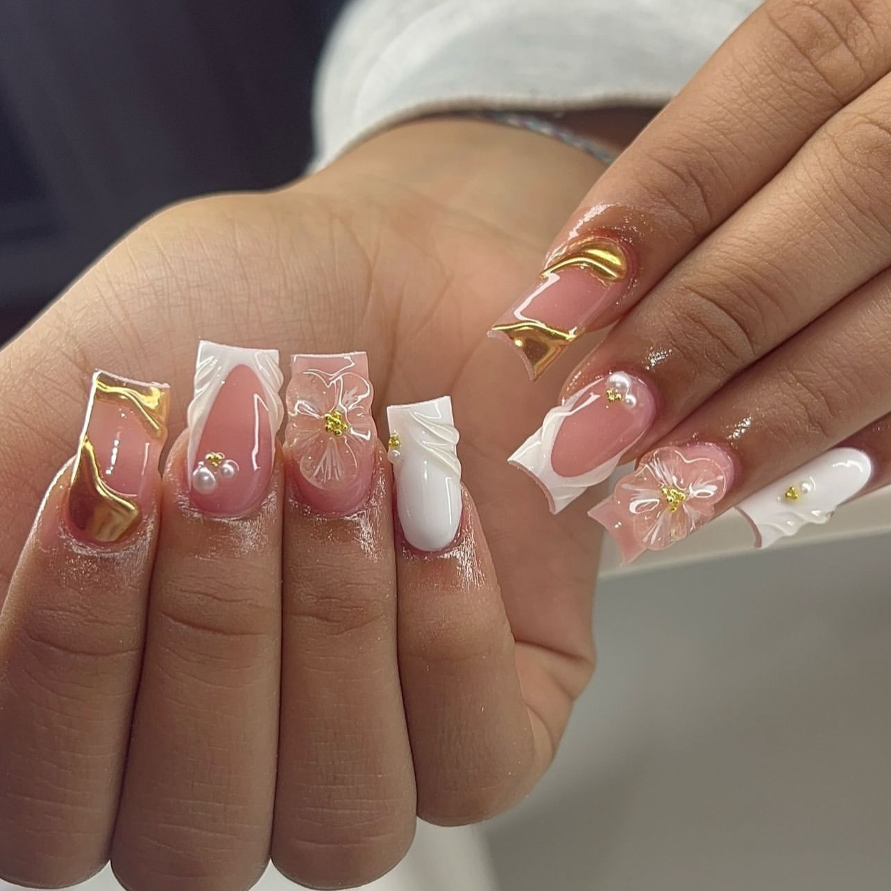 24pcs Wearable Square Press on - đánh giá và giá Pressed Flower Art