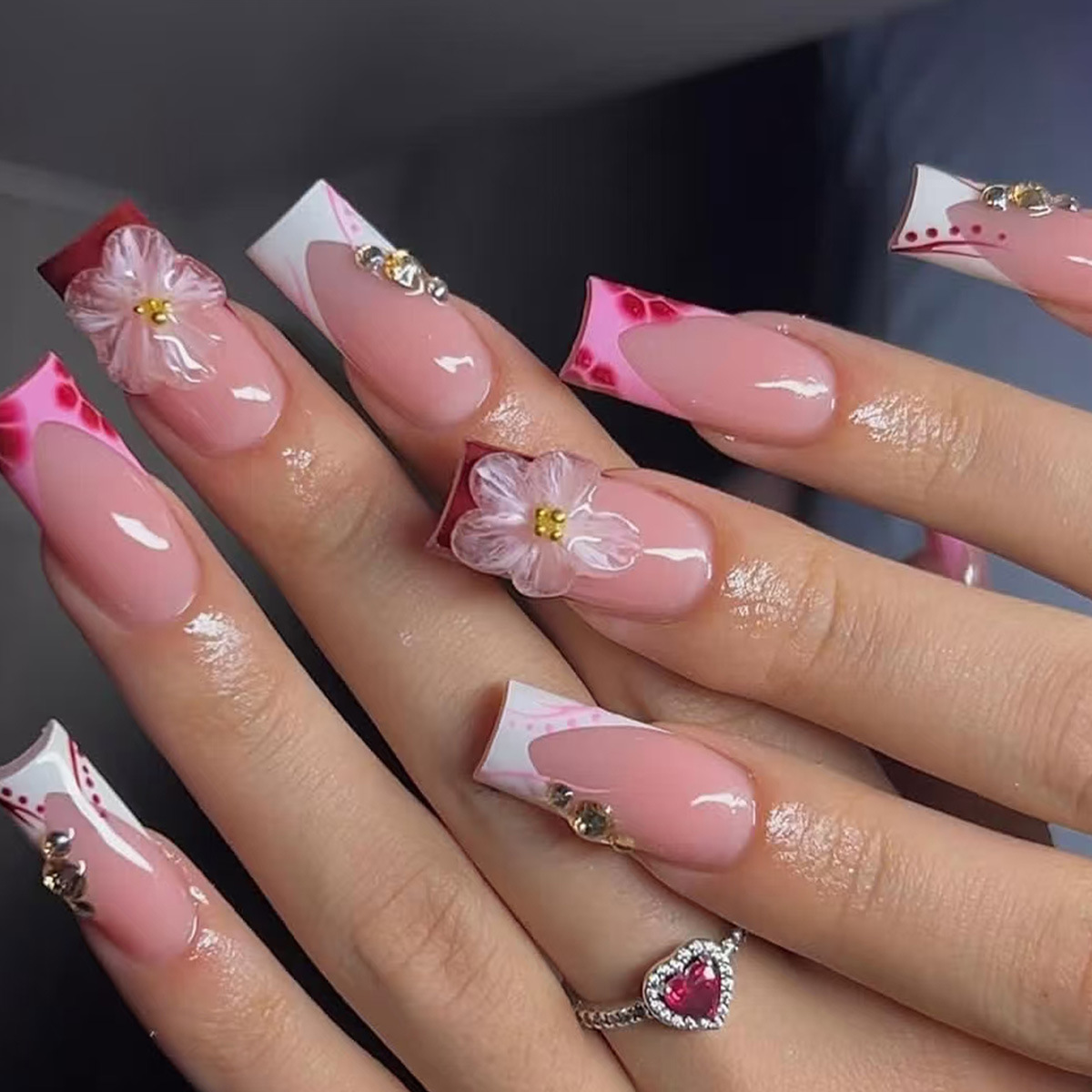 24pcs Wearable Square Press on - đánh giá và giá Pressed Flower Art