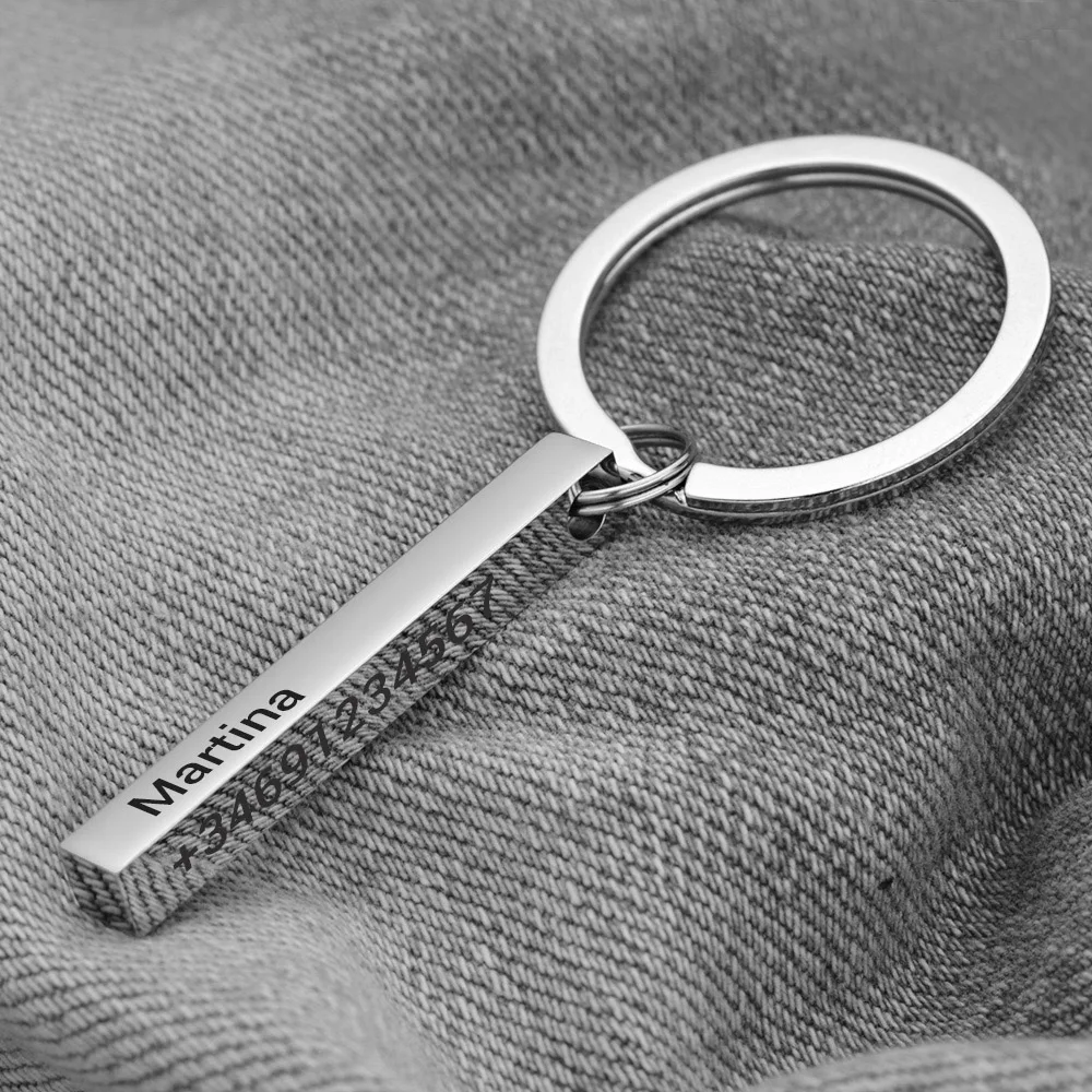 Personalized 3D Bar Keychain E - đánh giá và giá Initial Ring Custom