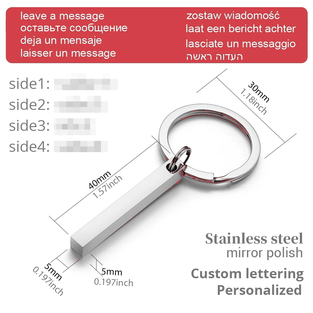 Personalized 3D Bar Keychain E - đánh giá và giá Initial Ring Custom