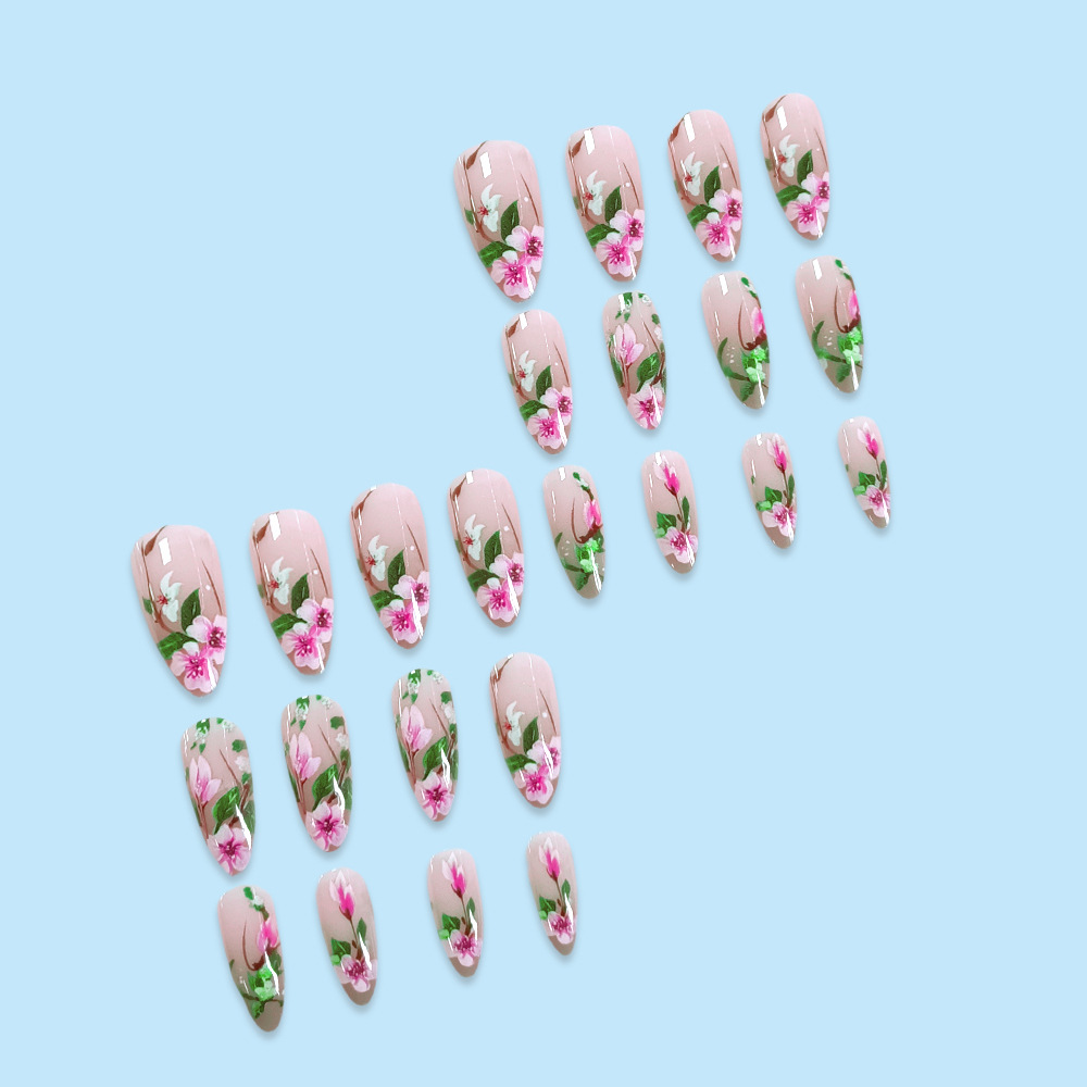 Short Almond Press on Nails 3D - đánh giá và giá Pressed Flower Art