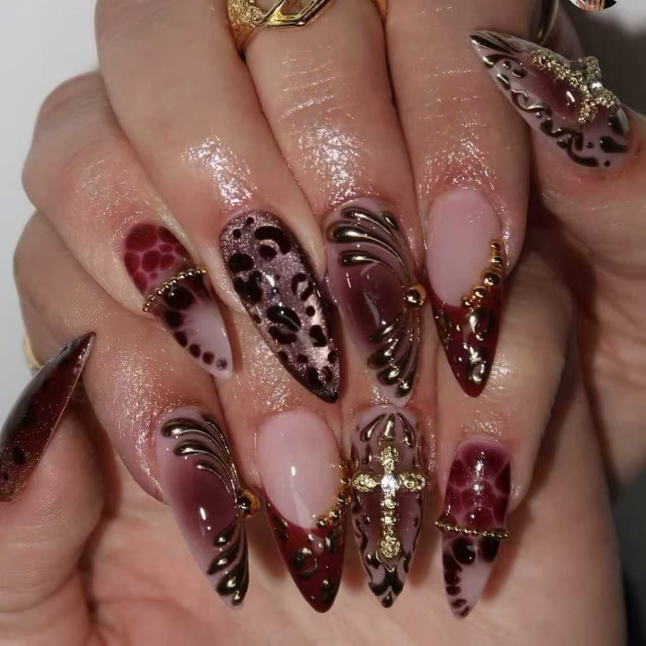 Medium fake nails for women gr - đánh giá và giá Pressed Flower Art