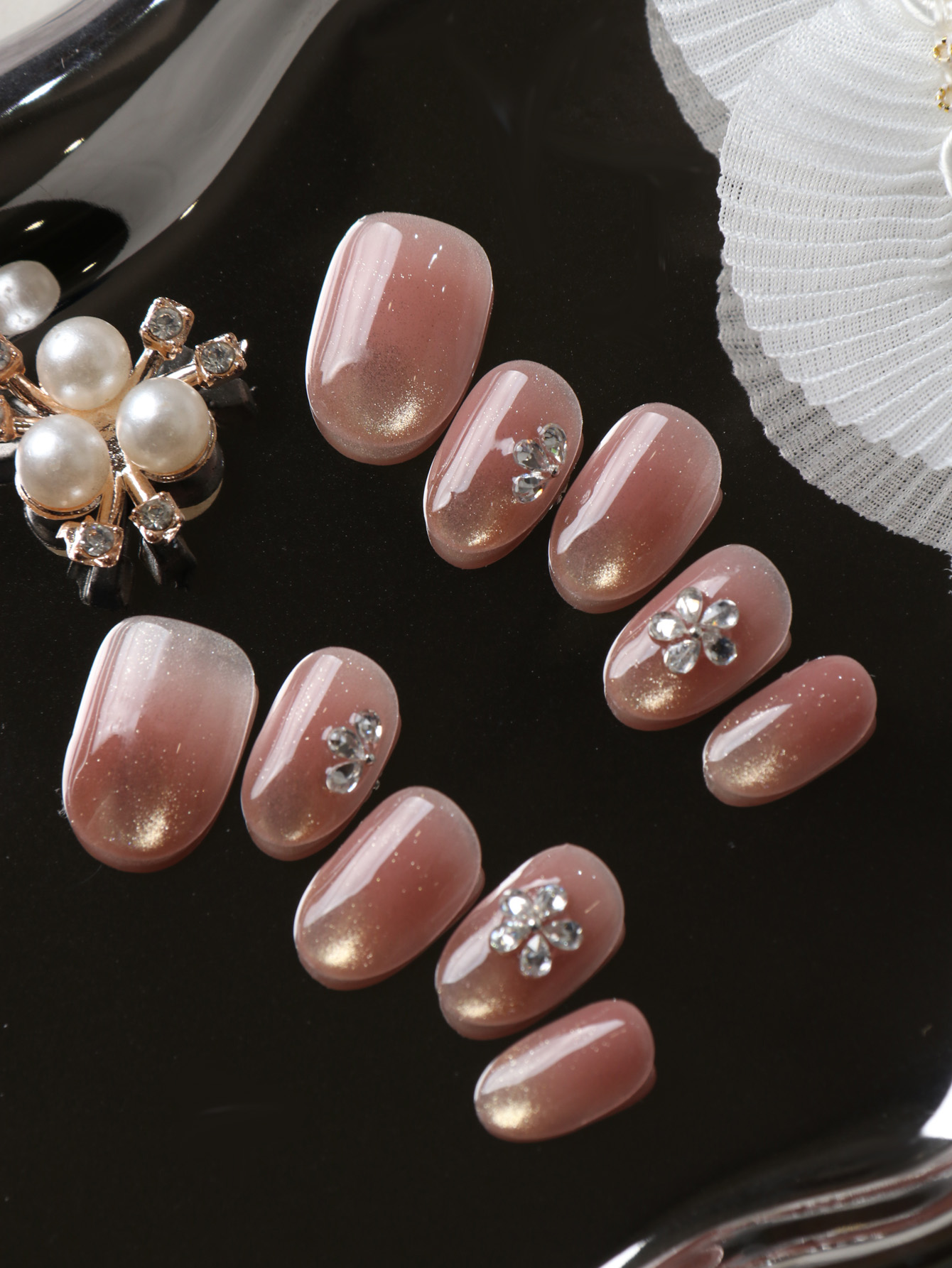 10Pcs Press on Nails Short Cat - đánh giá và giá Pressed Flower Art