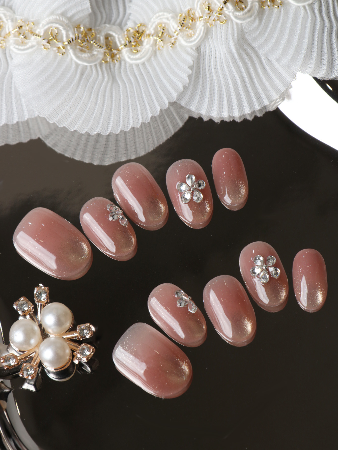 10Pcs Press on Nails Short Cat - đánh giá và giá Pressed Flower Art